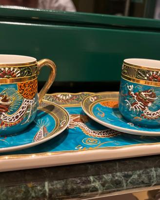 Servizio da caffè giapponese vintage "Hand Painted