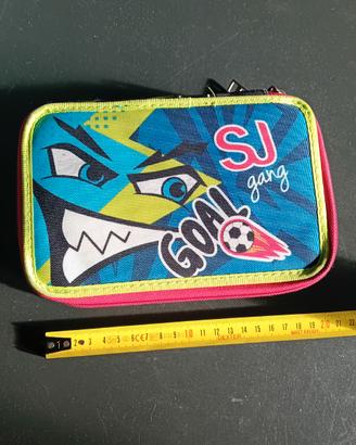 SJ Gang Astuccio Scuola 3 Zip, Portapenne Triplo