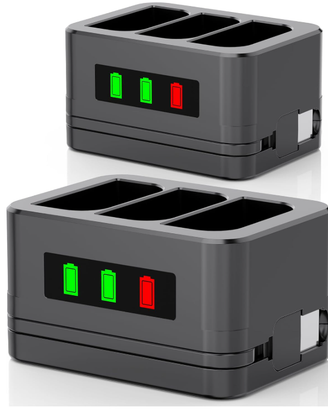 2 caricabatterie a 3 scomparti adatto a campanelli