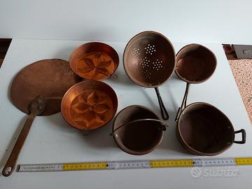 utensili da cucina in rame