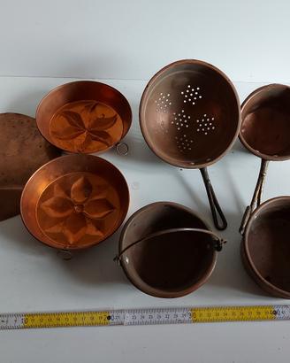 utensili da cucina in rame