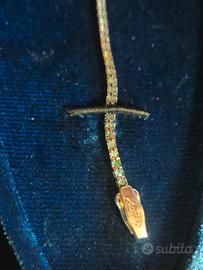 bracciale tennis oro bianco e smeraldi