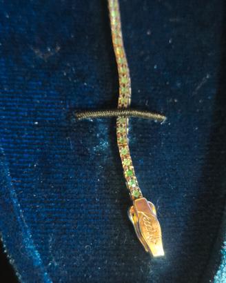 bracciale tennis oro bianco e smeraldi