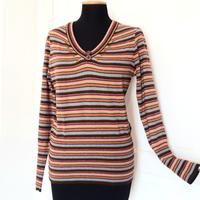 Maglioncino a V D&G  a righe misto lana vintage  L