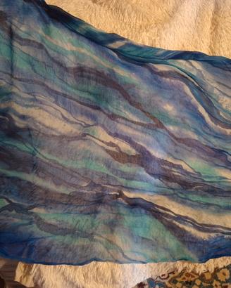 Foulard pareo in pura seta dipinto a mano 