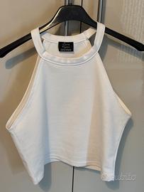 Top corto bianco Zara Trafaluc  Taglia M