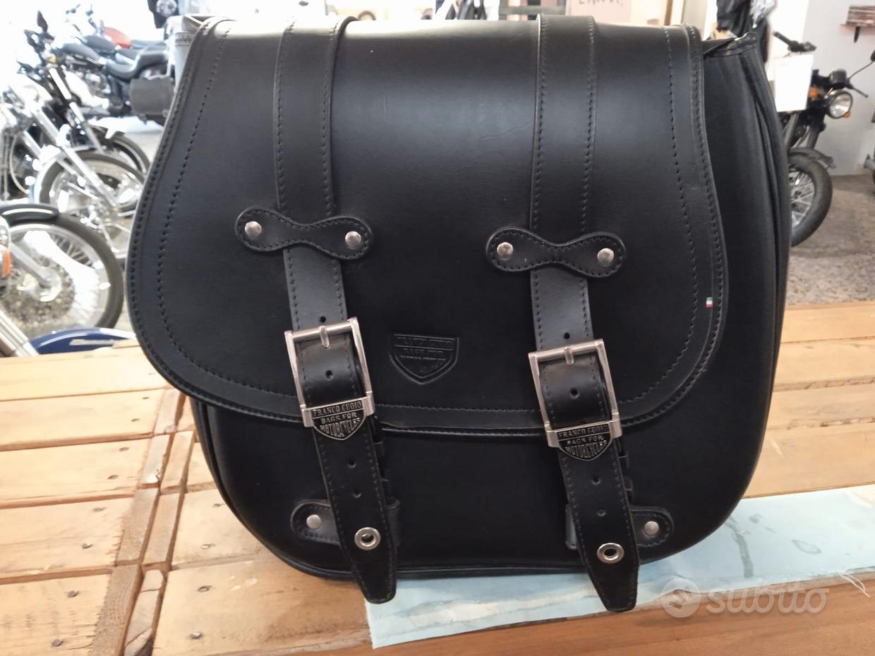 Fibbia Franco Cuoio Borse Borse Moto Laterali Custom Bag Bisaccia
