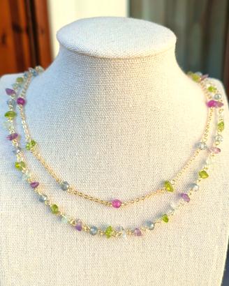 Collana cristalli e pietre