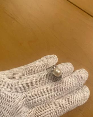 Anello perle e brillanti