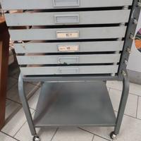 cassettiera schedario industriale vintage