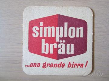 Vecchio sottobicchiere Birra Sempione Simplon Brau