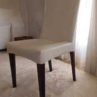 Poltrona Frau sedia in pelle bianca