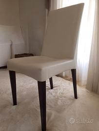 Poltrona Frau sedia in pelle bianca