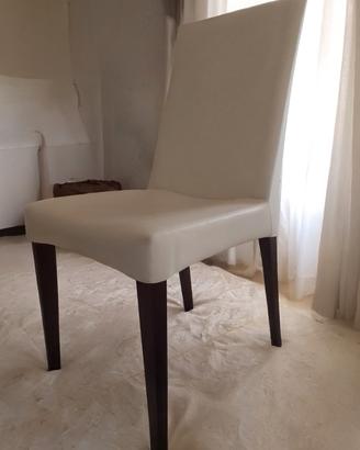 Poltrona Frau sedia in pelle bianca