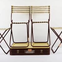 Valigia picnic con 2 sedie e 2 sgabelli