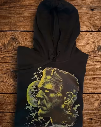 Felpa con Cappuccio..... Frankenstein design