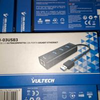 Hub USB 3.0 a 3 porte con porta RJ45 Gigabit