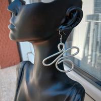 orecchini grandi metallo colore argento 