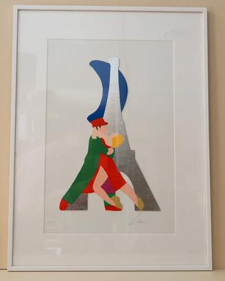 Serigrafia – Marco Lodola– Lovers in Paris – Con C
