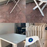 Tavoli e sedie da giardino pieghevoli