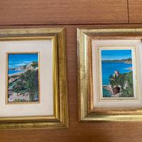 Due quadretti soggetto mare con cornice