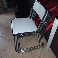 4 sedie modernariato vintage in acciaio 