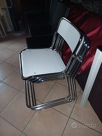 4 sedie modernariato vintage in acciaio 
