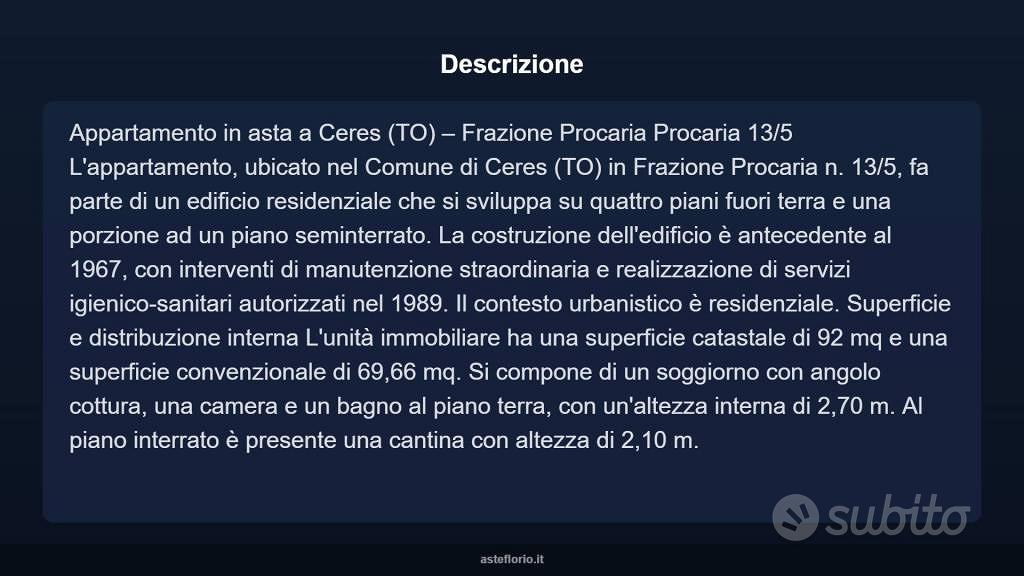 Appartamento – Ceres, Procaria - Altro