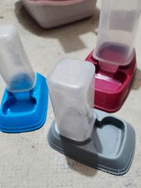 3 x Dispenser autom. ciotole crocchette gatti/cani