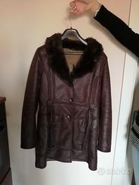 Cappotto effetto montone marrone