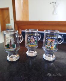 Set tre bicchieri souvenir Parigi 