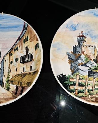 coppia piatti souvenir San Marino anni '60