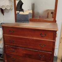 Como' con tre cassetti e specchio - Antico