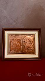 Quadro sbalzo rame Madre Teresa di Calcutta