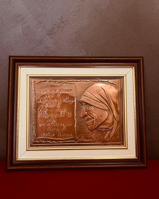 Quadro sbalzo rame Madre Teresa di Calcutta