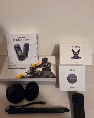 Insta 360 X5 motorcycle bundle + Mic 360 + Sd 512 