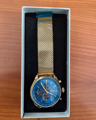 Orologio Hugo Boss uomo nuovo blu e oro