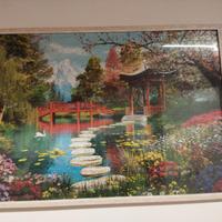 Quadro con puzzle paesaggio Giapponese