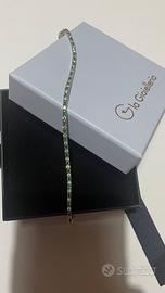 Bracciale modello Tennis verde in argento
