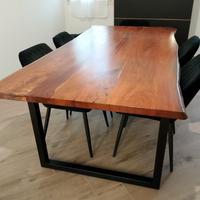 Tavolo pranzo/soggiorno in Acacia + 6 sedute