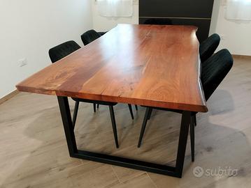 Tavolo pranzo/soggiorno in Acacia + 6 sedute