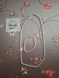 set collane e bracciale placcato argento 925 