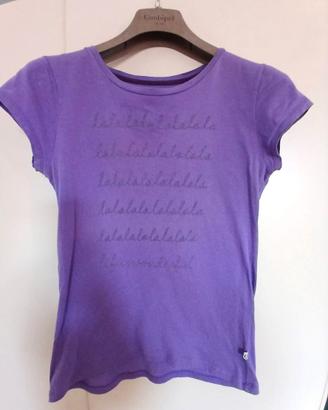 Maglietta viola “Life is wonderful” 100% cotone