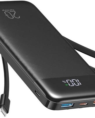 Charmast Power Bank con Cavi Integrati, 22.5W 2000