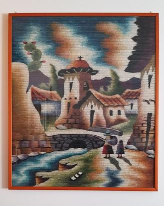 QUADRO DI LANA DI ALPACA  PERUVIANO