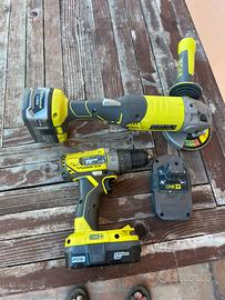 Smerigliatrice a batteria piu avitatore ryobi