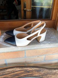 Scarpe eleganti da donna, colore bianco e blu