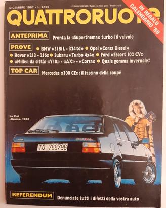 Rivista Quattroruote Dicembre 1987 (N°386)