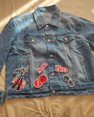 Jeans jacket brandizzata Coca-Cola e Kit patch
