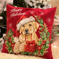 Cuscino in velluto con ricamo natalizio 